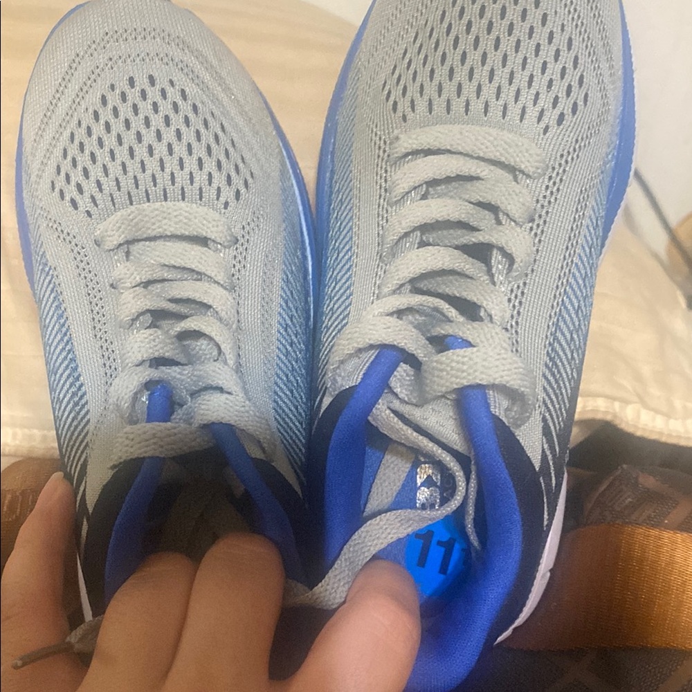 Gray and Blue Athletic Shoes 11 1/2